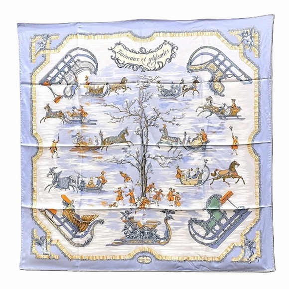 Hermes Carré 90 Traineaux et glifsades Sleds and skates Accessories Scarves m... - Picture 1 of 9